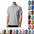 thumbnail image 1 of HOMADLES Mens Polo Shirt Button Ice Silk Soft Men Loose Solid Casual Short Sleeve Golf Men Pique Polo Tee B Gray L, 1 of 6
