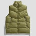 thumbnail image 1 of HOMADLES Mens Quilted Winter Puffer Vest, Solid Stand Collar Outdoors Sleeveless Jacket for Men Thermal Workwear Green 5XL, 1 of 4