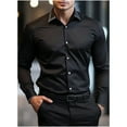 thumbnail image 1 of HOMADLES Mens Shirts Button Down Shirts for Men Slim Long Sleeve Solid Formal Dress Shirt Black M, 1 of 7