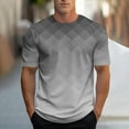 thumbnail image 1 of HOMADLES Mens Short Sleeve Shirts Gradient Muscle Crewneck Stretch Casual, Tee Dark Gray 3XL, 1 of 5