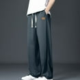 thumbnail image 1 of HOMADLES Mens Sweatpants Open Bottom Elastic Waist Pants Straight Leg Lightweight Outdoor Sports Pants for Men Dark Gray 5XL, 1 of 3