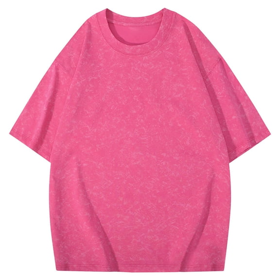HOMADLES Mens T Shirt Loose Crewneck Solid Stretch Casual Summer Short Sleeve, T Shirt Hot Pink M