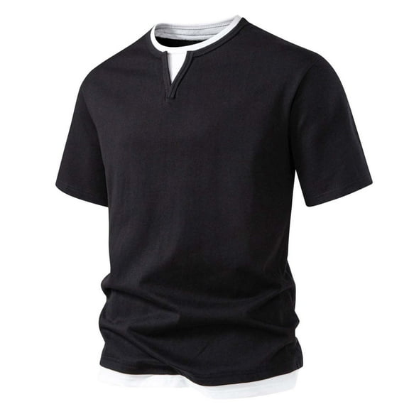 HOMADLES Mens T Shirts Crewneck Muscle Soft Gym Casual Short Sleeve Black L