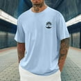 thumbnail image 1 of HOMADLES Mens T Shirts Crewneck Print Soft Beach Casual Short Sleeve Light Blue 3XL, 1 of 4