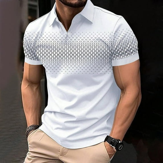 HOMADLES Mens polo Shirts Soft Lapel Solid polo Shirt White XL