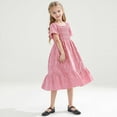 thumbnail image 1 of HOMADLES Summer Dress for Girls A-Line Sleeveless Tank Dresses Tiered Layed Dress Girls Ruffle Dress, Pink S, 1 of 7