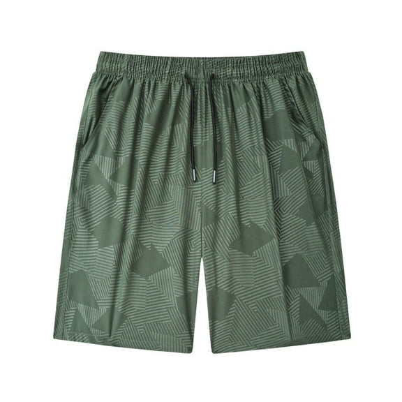 HOMADLES Summer Shorts for Men Ice Silk Quick Dry Elastic Waist Lightweight Outdoor Gym Stretch Casual Beach Shorts Army Green 2XL