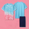 thumbnail image 1 of HOMADLES Sweatsuits for Teen Boys Gym Tee and Breathable Short Outfits Sky Blue 6 T, 1 of 4