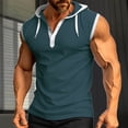 thumbnail image 1 of HOMADLES Tank Tops for Men Muscle Solid Summer with Hood Sleeveless Tops Green 2XL, 1 of 7