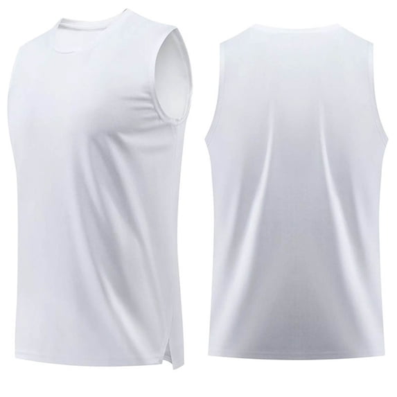 HOMADLES Tank Tops Men Loose Lightweight Crewneck Basice Tank for Men Stretch Soft Outdoor Athletic Sleeveless Tank Tops White 4XL