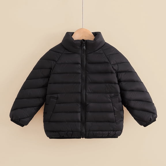 HOMADLES Teen Boys Puffer Jacket Winter Thermal Thickening Long Sleeve Parka Coat Boys Padded Outwear Black 5-6T