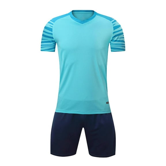 HOMADLES Teen Boys Sets 2 Piece Breathablle Tee and Elastic Waist Short Outfits Light Blue M