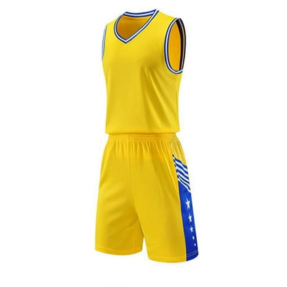 HOMADLES Teen Boys Sets 2 Piece Print Tee and Elastic Short Outfits Yellow 6 T