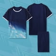 thumbnail image 1 of HOMADLES Teen Boys Sets 2 Piece Print Tee and Soft Short Outfits Dark Blue 4 T, 1 of 4