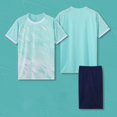thumbnail image 1 of HOMADLES Teen Boys Sets 2 Piece Print Tee and Soft Short Outfits Green 6 T, 1 of 4