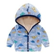 thumbnail image 1 of HOMADLES Toddler Baby Windproof Jacket Hooded Casual Printing Baby Kids Zip Long Sleeve Windbreaker Jacket Blue 6 Months, 1 of 3