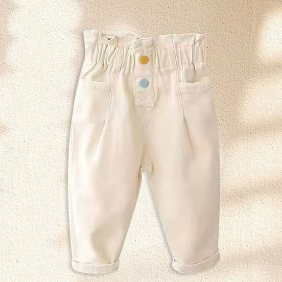 HOMADLES Toddler Boy's Cargo Pants Elastic Waist Stretch Straight Leg Soft Casual, Jogger Pants Beige 4 T