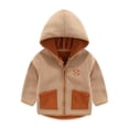 thumbnail image 1 of HOMADLES Toddler Boys Fleece Lined Keep Warm with Hoodie Children Thickening Soft Long Sleeve Zip Cute Coat Khaki 4 T, 1 of 9