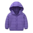 thumbnail image 1 of HOMADLES Toddler Boys Puffer Jacket Ears Winter Thermal Hooded Thickening Long Sleeve Boys Padded Outwear Purple 4 T, 1 of 6