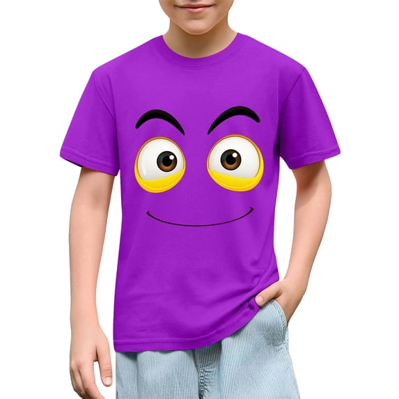 HOMADLES Toddler Boys Short Sleeve Tee Shirt Cotton Casual Crewneck Graphic Tees for Boys T-Shirts, Purple 9 T