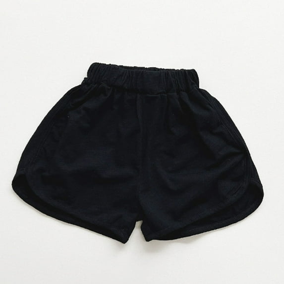 HOMADLES Toddler Boys Shorts Solid Elastic Soft Casual Shorts Black 3-4T