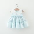 thumbnail image 1 of HOMADLES Toddler Girls Dress Sleeveless Crewneck Soft Mesh Solid Stretch Summer Princess Dress Blue 2 T, 1 of 4