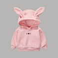 thumbnail image 1 of HOMADLES Toddler Girls Hoodie Soft Cute Ear Long Sleeve Pullover for Baby Girls Casual Fashion Hooded Sweatshirt Pink 2 T, 1 of 4