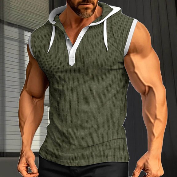 HOMADLES Undershirts for Men Soft Muscle Breathable Summer Sleeveless Tops Army Green 2XL