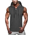 thumbnail image 1 of HOMADLES Mens Tank Tops Gym Muscle Casual Hood with Drawstring Sleeveless Tops Dark Gray M, 1 of 6