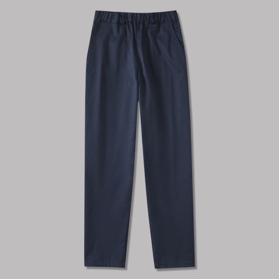 HOMADLES Teen Boys School Uniform Pants Elastic Waist Straight Leg Baggy Pants Bottom Open Flat Front Pants Blue 4 T