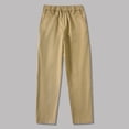 thumbnail image 1 of HOMADLES Teen Boys School Uniform Pants Elastic Waist Straight Leg Lightweight Boys Baggy Pants Bottom Open Flat Front Pants Khaki 8 T, 1 of 8