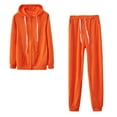 thumbnail image 1 of HOMADLES Womens Sweatsuits 2 piece Set Athletic Zip up Hoodie Jacket and Fashion Jogger Baggy Sweatpant, Workout Sets A Orange 2XL, 1 of 7