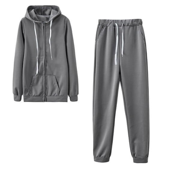 HOMADLES Womens Sweatsuits 2 piece Set Athletic Zip up Hoodie Jacket and Fashion Jogger Baggy Sweatpant, Workout Sets Dark Gray M