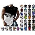 thumbnail image 1 of HOMADLES Workout Tank Tops for Men Lapel Plaid Print Lightweight Work Shirt Graphic Print Crewneck Basice Muscle Tank for Men Lightweight Outdoor Gym Sleeveless Tank Tops A Light Blue S, 1 of 8