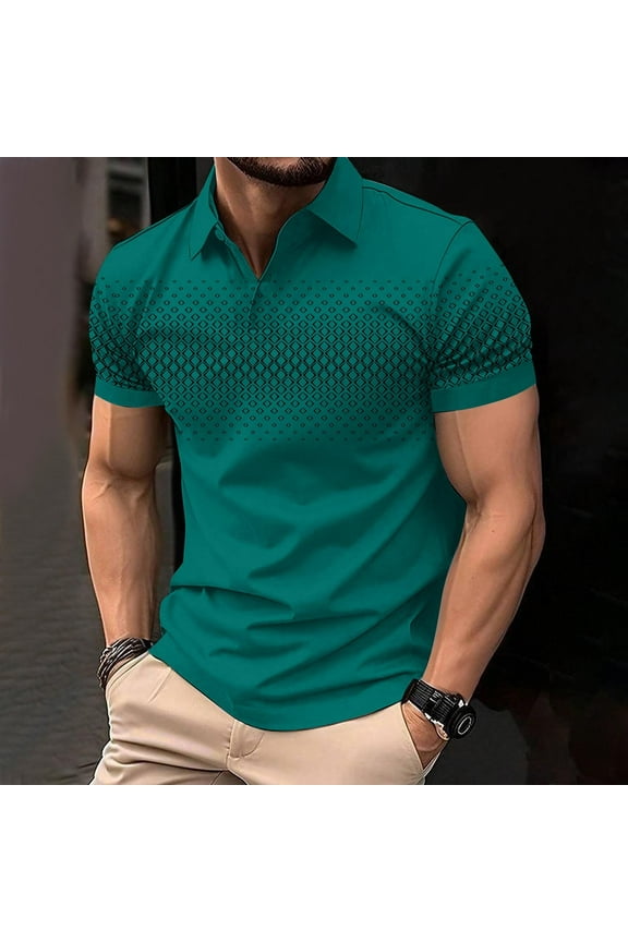 polo Shirts for Men Pique polo Solid Casual polo Shirt Army Green XL