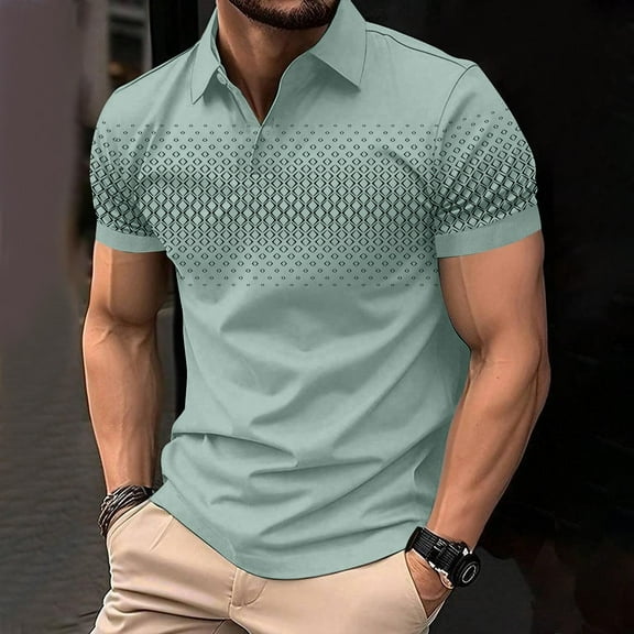 HOMADLES polo Shirts for Men Pique polo Solid Casual polo Shirt Green 2XL