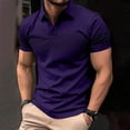 thumbnail image 1 of HOMADLES polo Shirts for Men Pique polo Solid Casual polo Shirt Purple XL, 1 of 3
