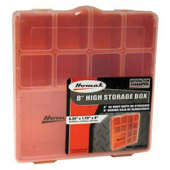 HOMAK MFG Tall Plastic Storage Box 8" High