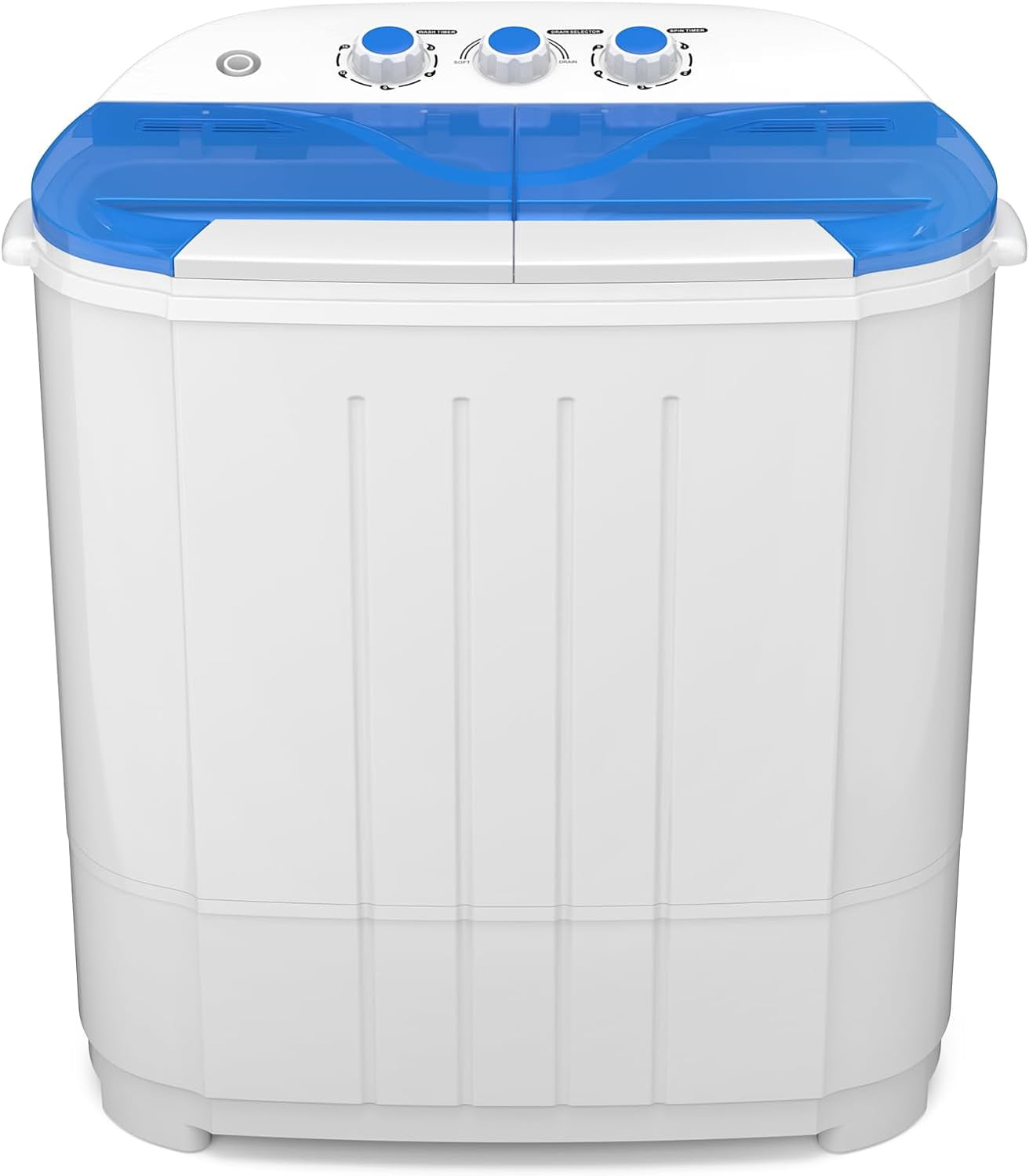 HOMAKE-PRO Portable Washing Machine, 14Lbs Compact Twin Tub Laundry Washer, Semi-Automatic 9Lbs Washer and 5Lbs Spinner Combo for Apartments, Dorms, RVs, ZY1005, White, Blue