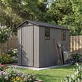 thumbnail image 1 of HOMALL 4x8ft Resin Shed for Outdoor Storage, Heavy-Duty Lockable Garden Tool Shed with Weather-Resistant Design, 1 of 7