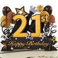HOMANGA Happy 21st Birthday Pop Up Card, 21st Birthday Card with Note