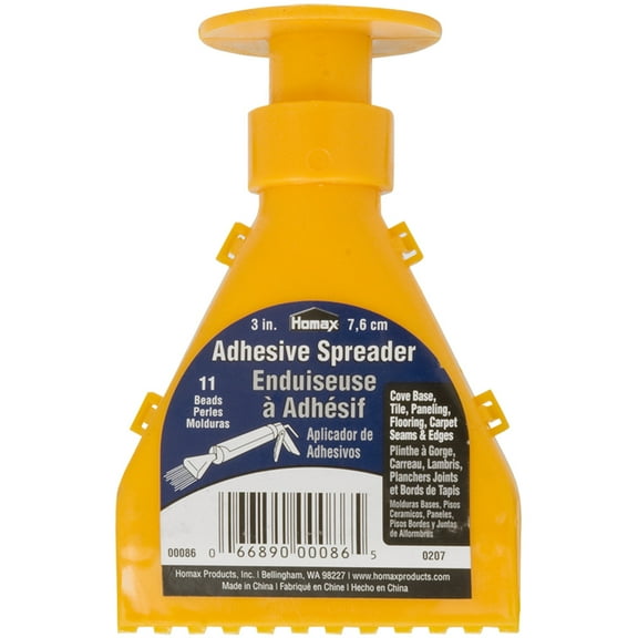 Homax Adhesive Spreader for Cove Base, Tile, Paneling, Flooring, Carpet Seams & Edges, 3", 11 Bead
