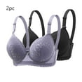 thumbnail image 1 of HOMBOM 2 Pack Bras for Women Unlined Soft Cup Comfort Brassiere Multipack Gray Bralette No Underwire Bras 36BC, 1 of 3