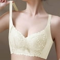 thumbnail image 1 of HOMBOM 2025 New Womens Bras Full Coverage Bralette Lace Bras Wireless Spaghetti Straps Comfortable White Brassiere 34C, 1 of 8