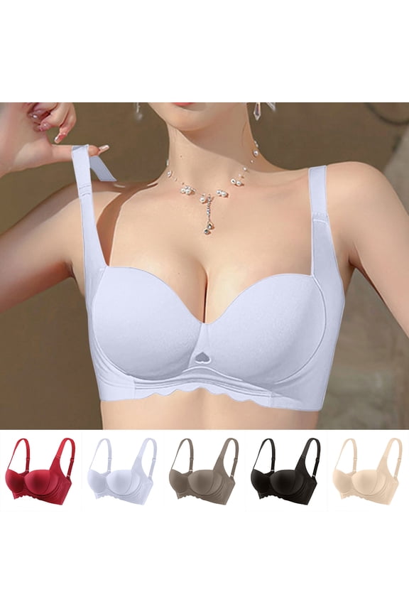 Balconette Bras for Women Soft Cup Soft Push-Up Brassiere Comfortable Purple Wireless Spaghetti Straps Bras 36AB