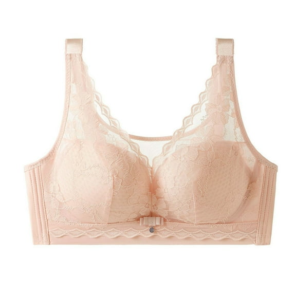 HOMBOM Full Coverage Bras for Women Lace Bralette Daily Bras Wireless Beige Comfort Brassiere 36C