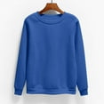 thumbnail image 1 of HOMBOM Blue Sweatshirt For Women Crew Neck Plain Lightweight Pullover Soft Long Sleeve Casual Sweatshirt XL, 1 of 5