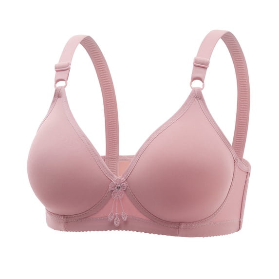 HOMBOM Bras for Women Full Coverage Wire-Free Plus Size Push-Up Pink Daily Bra XXL