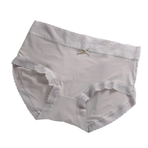 HOMBOM Briefs Underwear for Women Cotton Gray High Waisted Seamless Full Coverage Ladies Panties L