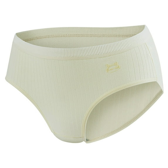 HOMBOM Briefs Underwear for Women Full Coverage Seamless Beige Stretch Cotton Ladies Panties L